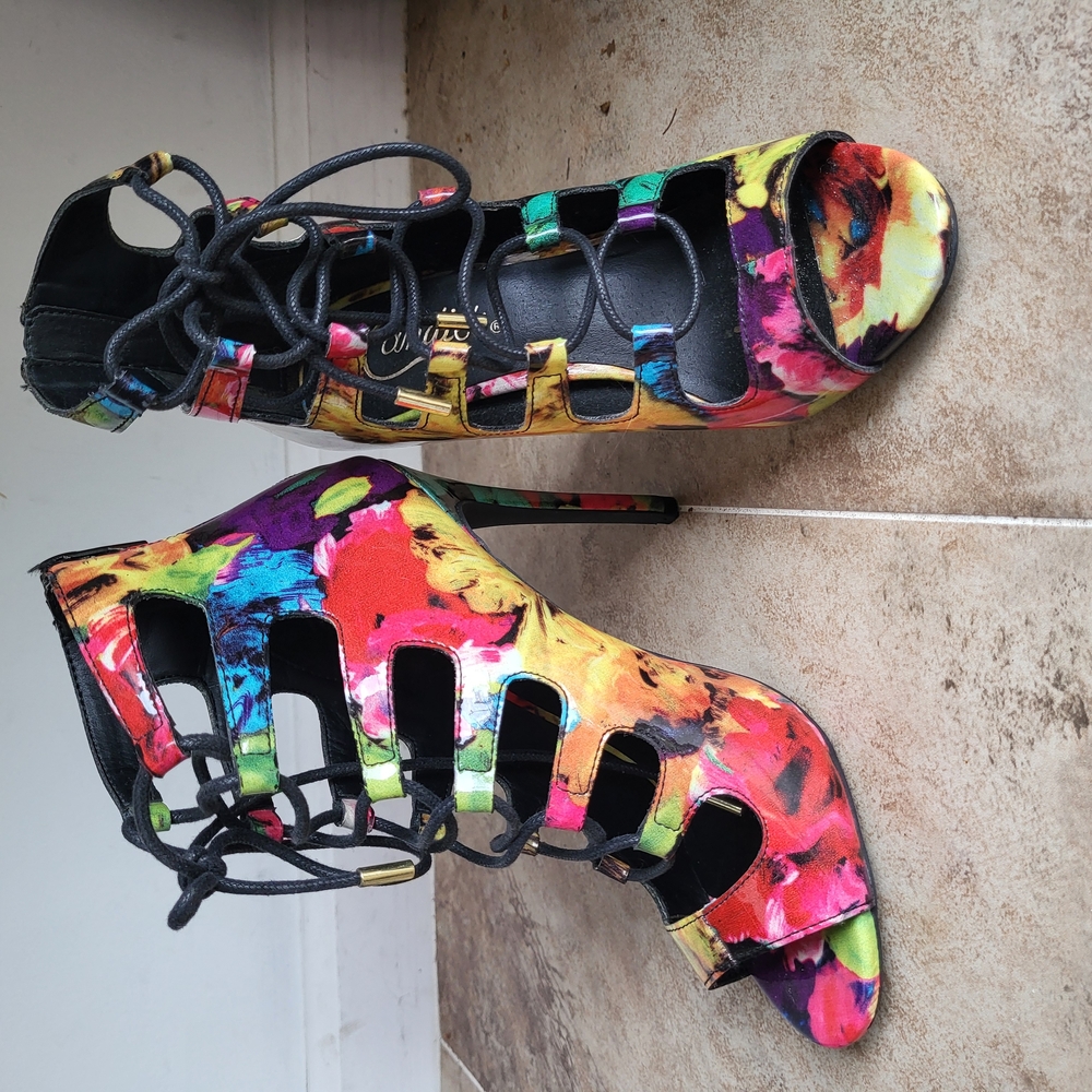Candie's Multicolor Lace-Up Heels